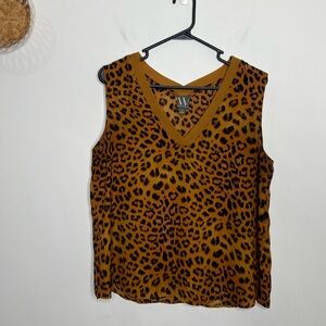Worthington Leopard Print Sleeveless Top Size Medium